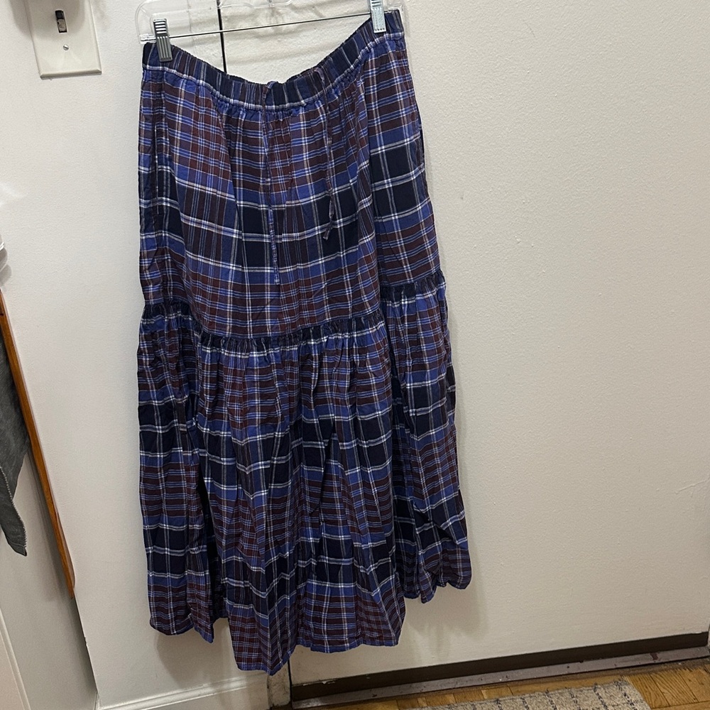Muji Plaid Women's Skirt in Blue/Purple/Brown